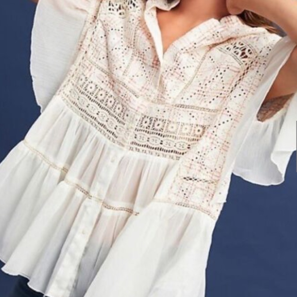 Anthropologie White Button Down Shirt